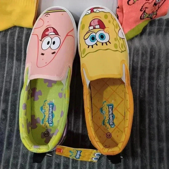 NWOB SpongeBob Squarepants & Patrick Slip On Canvas Sneaker Mens Shoe Sz 8.5 - Picture 6 of 12